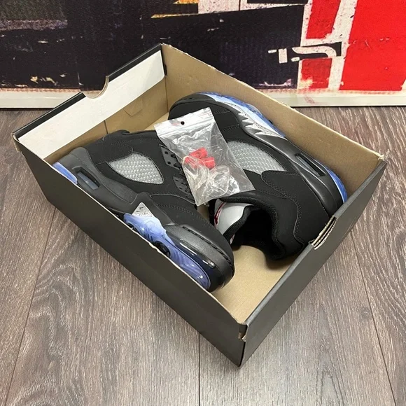 2020 Nike Air Jordan V 5 Low G Golf Black / Metallic Silver / White CU4523 003 - Picture 10 of 11